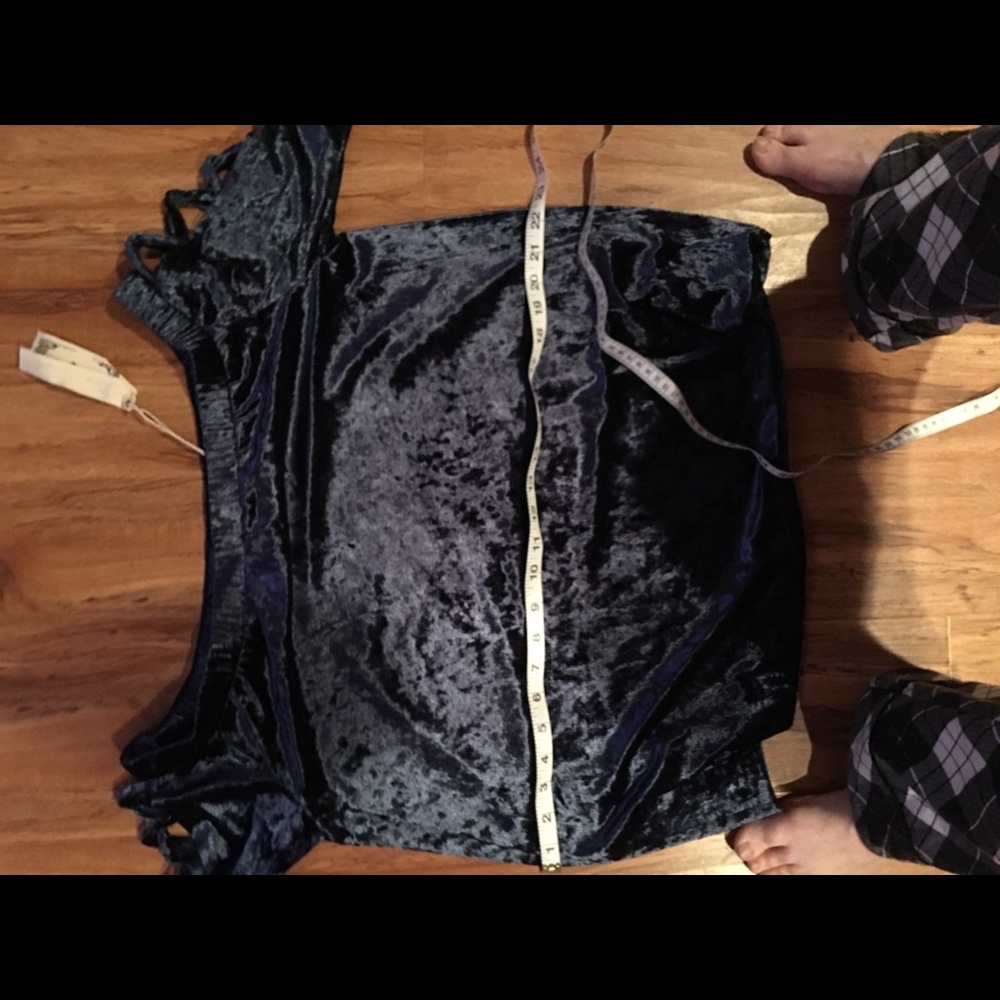Crushed velvet blue off the shoulder top. HP ๐๐ - Picture 7 of 7